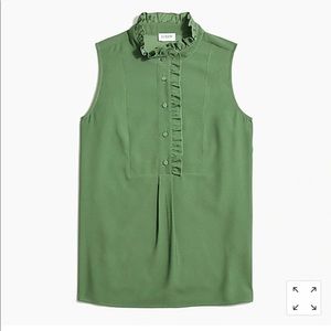 J.Crew Ruffle-trim crepe tank top